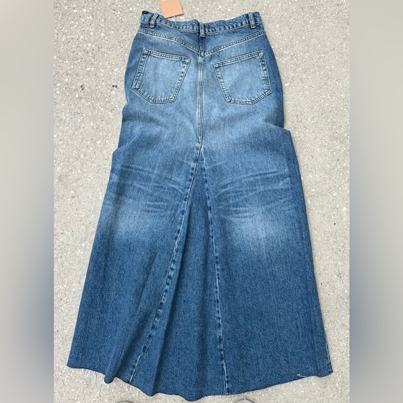NEW Reformation Tazz Maxi Denim Jean Skirt in Hemlock Size 26 - Picture 5 of 8